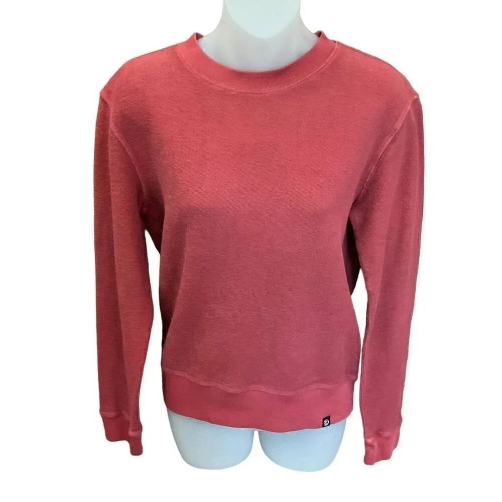 Treasure & Bond Sweatshirt Crew Neck Reddish Pink Long Sleeves Cotton JR Large